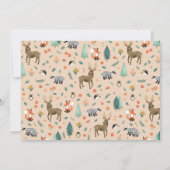 Girls Cute Wild One Woodland Animals 1e verjaardag Kaart (Achterkant)