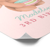 Girls Cute Woodland Bunny Birthday Welcome Poster (Hoek)