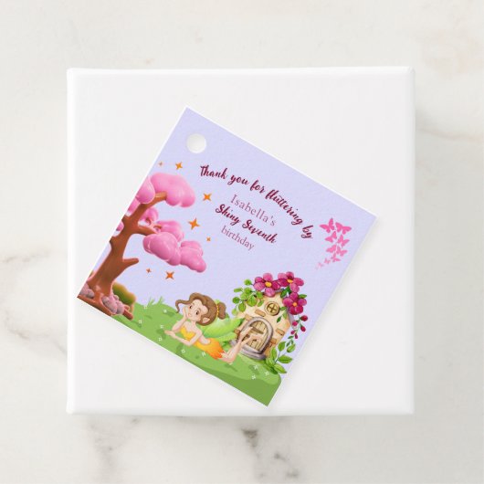 Girls Cute Yellow Fairy Fairytale home Bedankjes Labels (In situ)