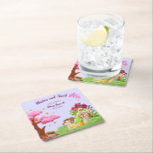 Girls Cute Yellow Fairy Fairytale home Kartonnen Onderzetters (Insitu)