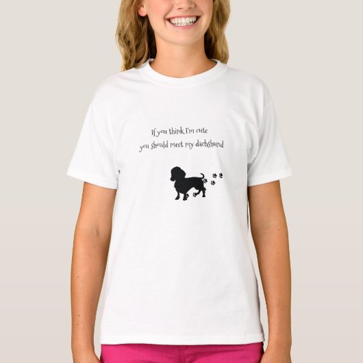 Girl's Dachshund-Shirt T-shirt (Voorkant)