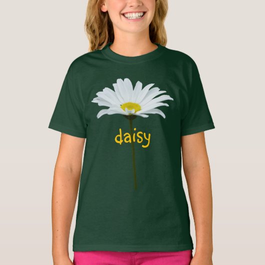 Girl's Daisy T-shirt Organic Custom Daisy Shirt (Voorkant)