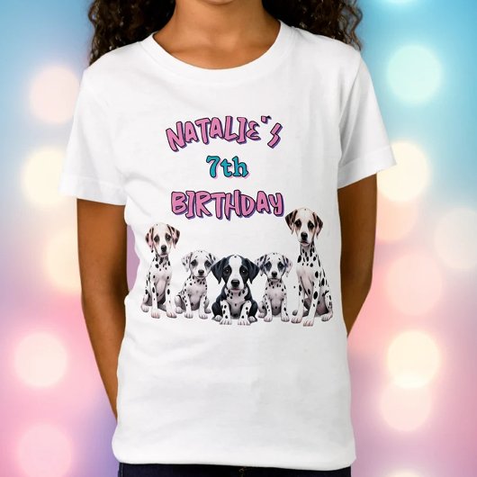 Girl's Dalmatian Puppy Birthday Party T-shirt