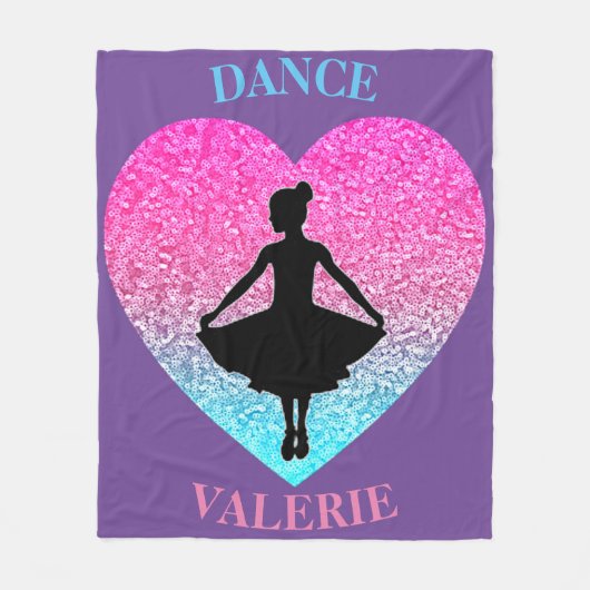 Girls Dance Fleece Blanket met haar naam (Voorkant)