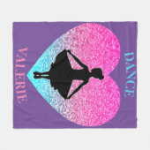 Girls Dance Fleece Blanket met haar naam (Voorkant (Horizontaal))