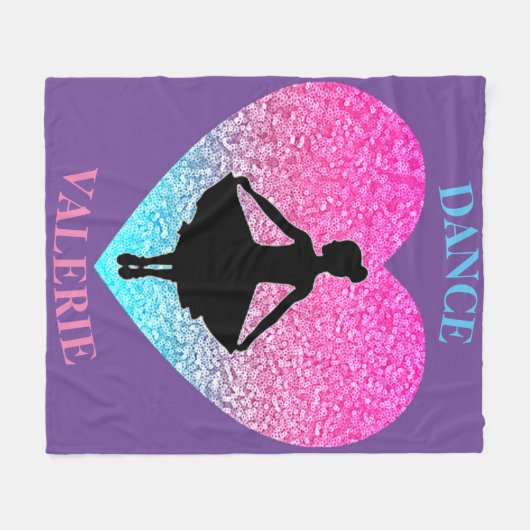 Girls Dance Fleece Blanket met haar naam Deken (Voorkant (Horizontaal))
