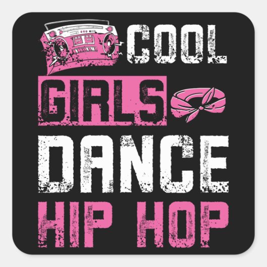 Girls Dance Hip Hop Vierkante Sticker (Voorkant)