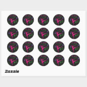 Girls Dance Musical Notes Ronde Sticker (Vel)
