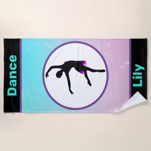 Girls Dance Pastel Beach Towel Strandlaken (Voorkant)