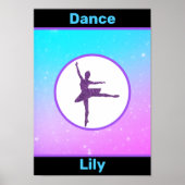 Girls Dance Pastel Personalized Poster (Voorkant)