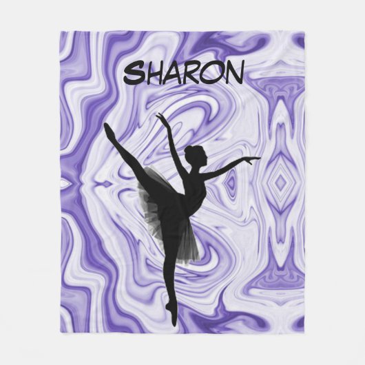 Girls Dance White en Paarse Swirl Fleece Deken (Voorkant)