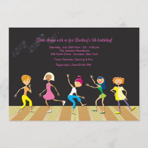 Girls Dansparty Invitation (Aangepast) Kaart