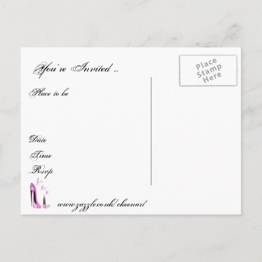 Girls Day/Night Out Party Invitation Card Uitnodiging Briefkaart (Achterkant)