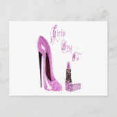 Girls Day/Night Out Party Invitation Card Uitnodiging Briefkaart (Voorkant)