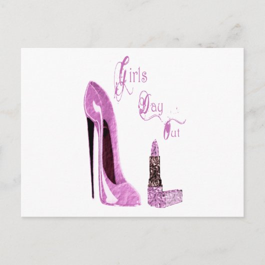 Girls Day/Night Out Party Invitation Card Uitnodiging Briefkaart (Voorkant)