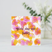 'Girls Day Out - Autumn Leaves Card Invitation' Kaart (Staand voorkant)