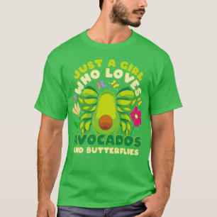 Girls Dierenvriend Avocado Women Cute Insect Butte T-shirt