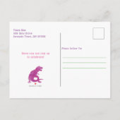 Girls Dinosaur Birthday Party Briefkaart Invitatio (Achterkant)
