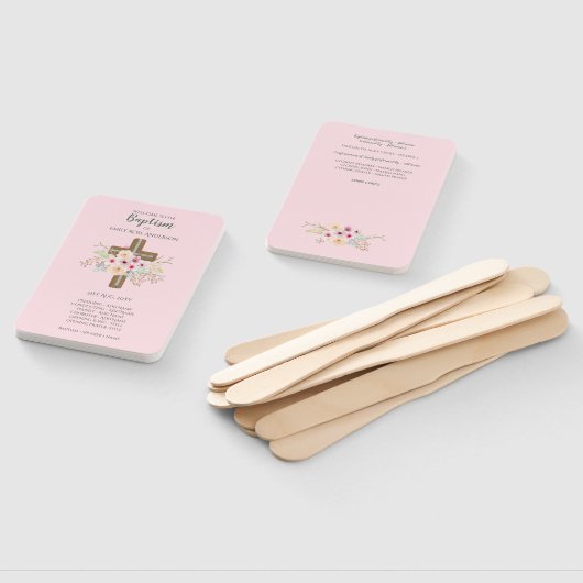 GIRLS Doopprogramma Fan - met sjabloonvelden Handwaaier (Niet-gemonteerd)