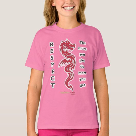 Girls Dragon Respect T-Shirt (Voorkant)