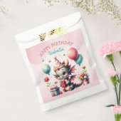 Girl's Dragon thema verjaardagsfeestje Bedankzakje (Gezegeld)