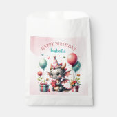 Girl's Dragon thema verjaardagsfeestje Bedankzakje (Voorkant)