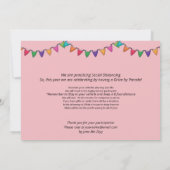 Girl's drive by Birthday Parade Invitation Kaart (Achterkant)