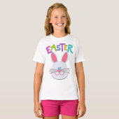 Girls Easter Bunny Ruffled T-Shirt (Voorkant volledig)