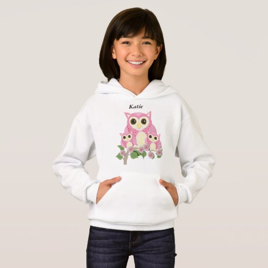 Girls editable pink Owls (Voorkant volledig)