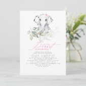 Girl's Elephant Waterverf Greenery Baby shower Kaart (Staand voorkant)