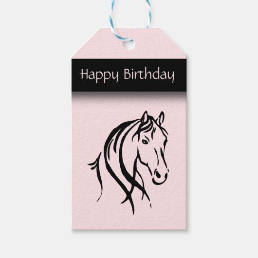 Girls Equine Birthday Cadeaulabel (Voorkant)