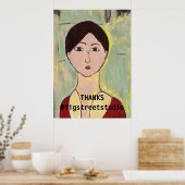 Girl's Face after Matisse, add text Poster (Keuken)