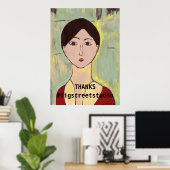 Girl's Face after Matisse, add text Poster (Thuiskantoor)