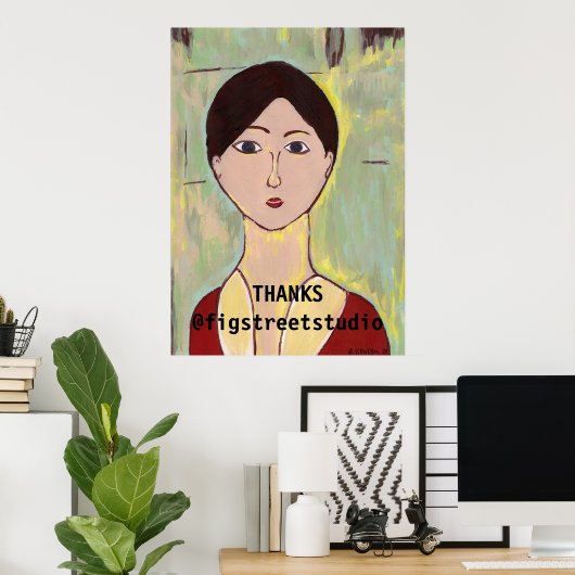 Girl's Face after Matisse, add text Poster (Thuiskantoor)