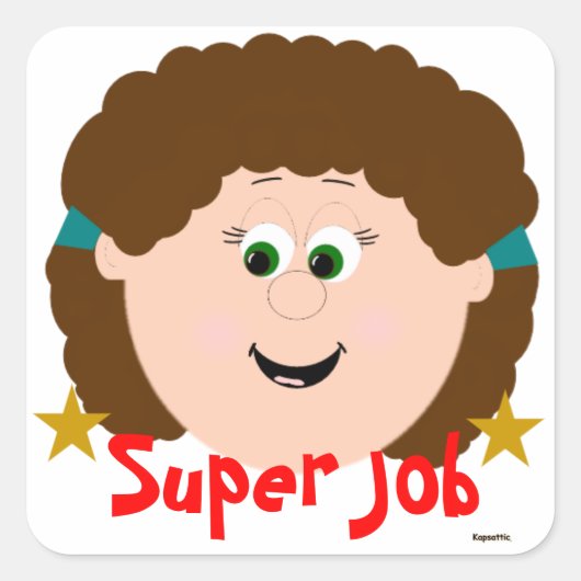 Girls Face Super Job Sticker (Voorkant)