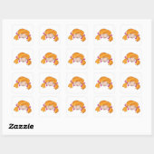 Girls Face Vierkante Sticker (Vel)