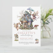 Girl's Fairy Birthday Party Kaart (Staand voorkant)