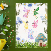 Girl's Fairy Eerste Verjaardag Feeën en bloemen Kaart