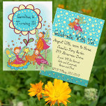 Girls Fairy Garden Fantasy Kids Birthday Invite Kaart<br><div class="desc">Als het een verjaardagsfeestje is in de zomertuin en ze houdt van feeën,  is dit de perfecte verjaardagsuitnodiging! Eenvoudig aan te passen,  kenmerkt bloemen,  toverstrengen en een aantal mooie feeën!</div>