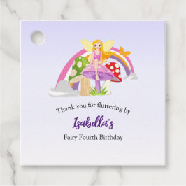 Girls Fairy Mushroom Rainbow Birthday Bedankjes Labels