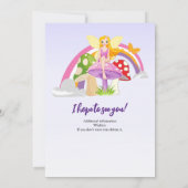 Girls Fairy Mushroom Rainbow Birthday Kaart (Achterkant)