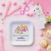 Girls Fairy Mushroom Rainbow Birthday Papieren Bordje (Feest)