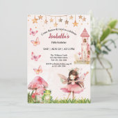 Girls Fairy Tale Castle Frog Mushroom Birthday Kaart (Staand voorkant)