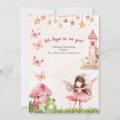 Girls Fairy Tale Castle Frog Mushroom Birthday Kaart (Achterkant)