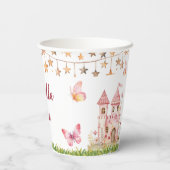Girls Fairy Tale Castle Frog Mushroom Birthday Papieren Bekers (Achterkant)