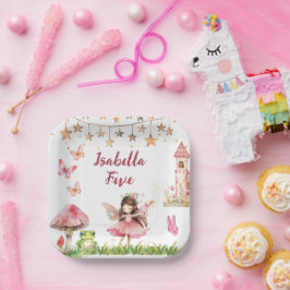 Girls Fairy Tale Castle Frog Mushroom Birthday Papieren Bordje