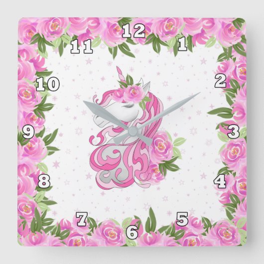 Girls Fantasy unicorn decor klok (Voorkant)