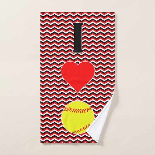 Girls Fastpitch Softball Player Love Bathroom Set Bad Handdoek (Handdoek)