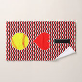 Girls Fastpitch Softball Player Love Bathroom Set Bad Handdoek (Handdoek)