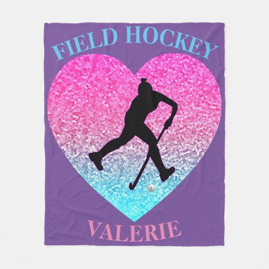 Girls Field Hockey Fleece Blanket (Voorkant)